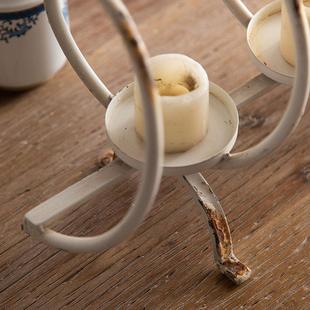 美式 台摆品件家用氛围感烛台摄影A2565 复古铁饰艺蜡烛客厅创意装