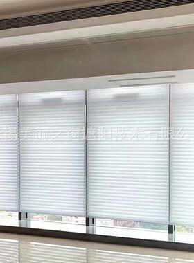 香MYI格里拉帘透百光不公人书房阳透台办室叶卷帘免打孔防晕眩柔