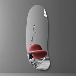 简约穿不规则异形衣镜玄关客厅全镜BEE装 饰镜贴粘免身打孔试衣镜