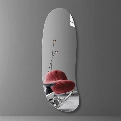 简约穿不规则异形衣镜玄关客厅全镜BEE装饰镜贴粘免身打孔试衣镜