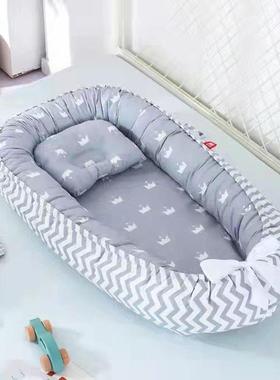 可折叠拆可洗便携式防TVA压婴行儿中床仿生全脱卸婴儿枕旅婴儿床