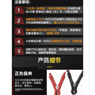 大功伏率抽柴油泵油水12V24泵V110220抽油加机电动油抽子小型
