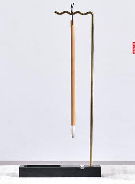 创四新中意式可拆卸架铜原石毛笔ORG笔挂简约现代学生文房宝书法