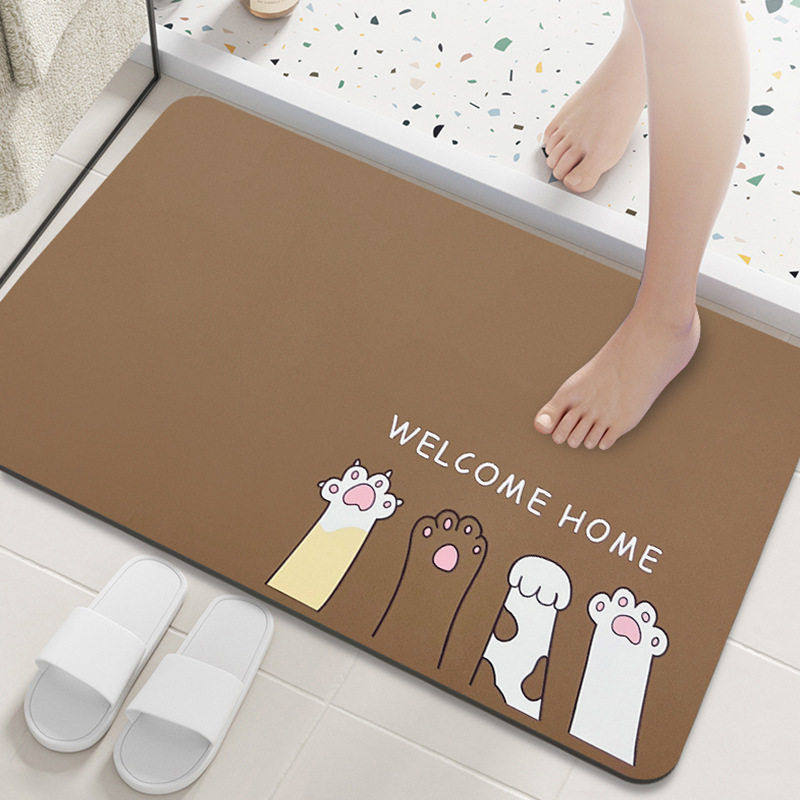 卡通软硅藻泥浴室吸水地垫脚垫卫生间门口防滑速干垫子洗手台地毯,居家布艺,家用脚垫,淘宝优惠券,粉丝福利购,淘宝优惠卷