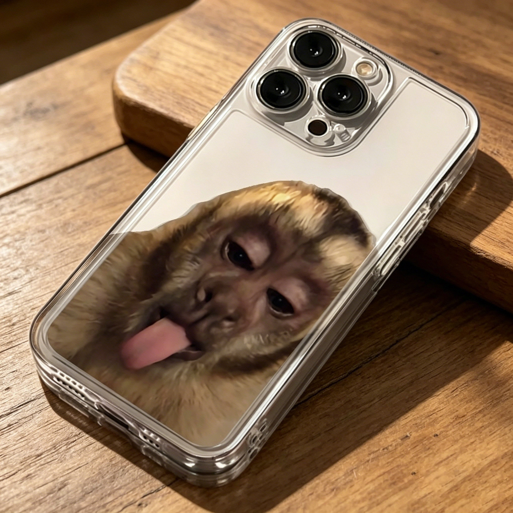 新款个性搞怪可爱吐舌猴子手机壳适用iPhone17ProMax有趣苹果16/15卡通保护壳14防摔太空壳透明创意
