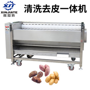 源头工厂直销不锈钢土豆芋头红薯清洗去皮机 自动毛棍清洗脱皮机