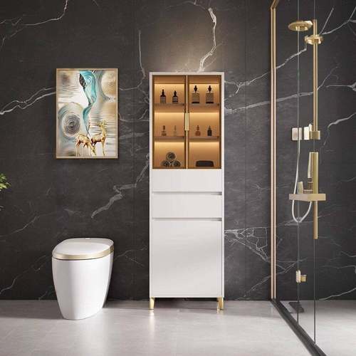 需定制铝合金卫生间收纳柜储物柜一体干湿分离高柜立柜浴室边柜落