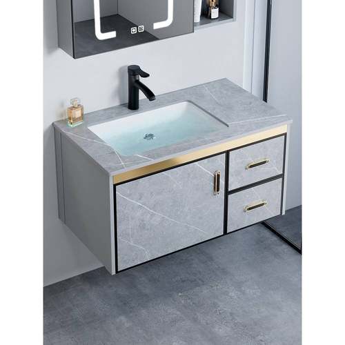 需定制卫生间洗手盆柜组合太空铝浴室柜一体陶瓷小户型洗脸盆家用