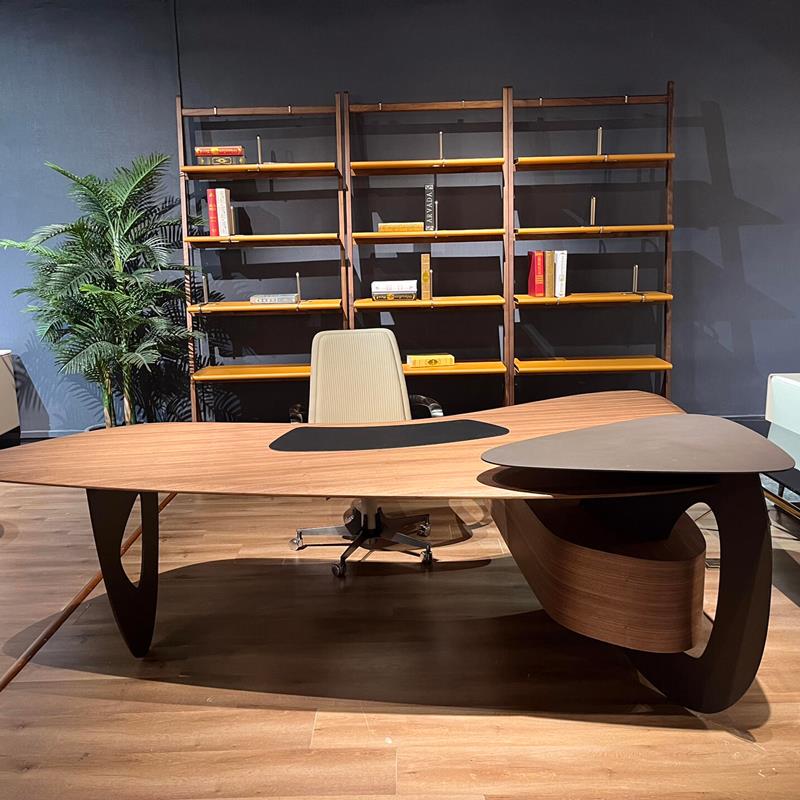 需定制新中式高端白蜡木黑胡桃大班台酒店民宿办公室老板桌主管桌