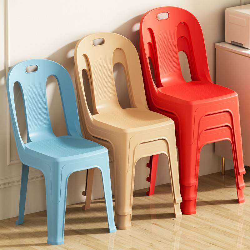 需定制加厚塑料靠背椅成人家用客厅靠背防滑大排档麻将桌椅夜市餐