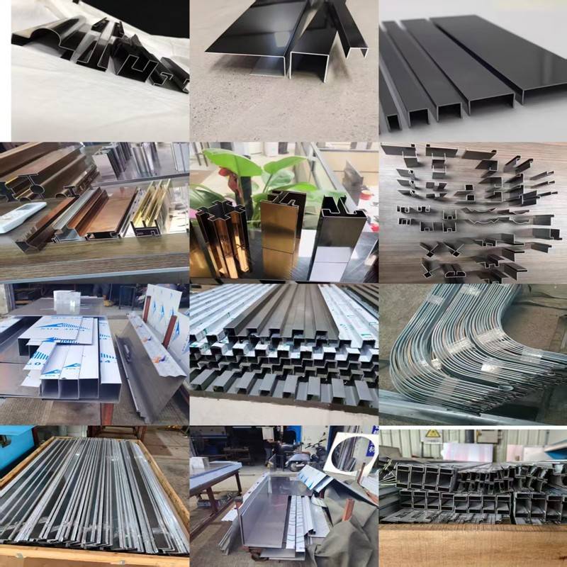 定制304不锈钢彩色板材电梯门套剪折弯加工刨槽直角U型T型L型折边