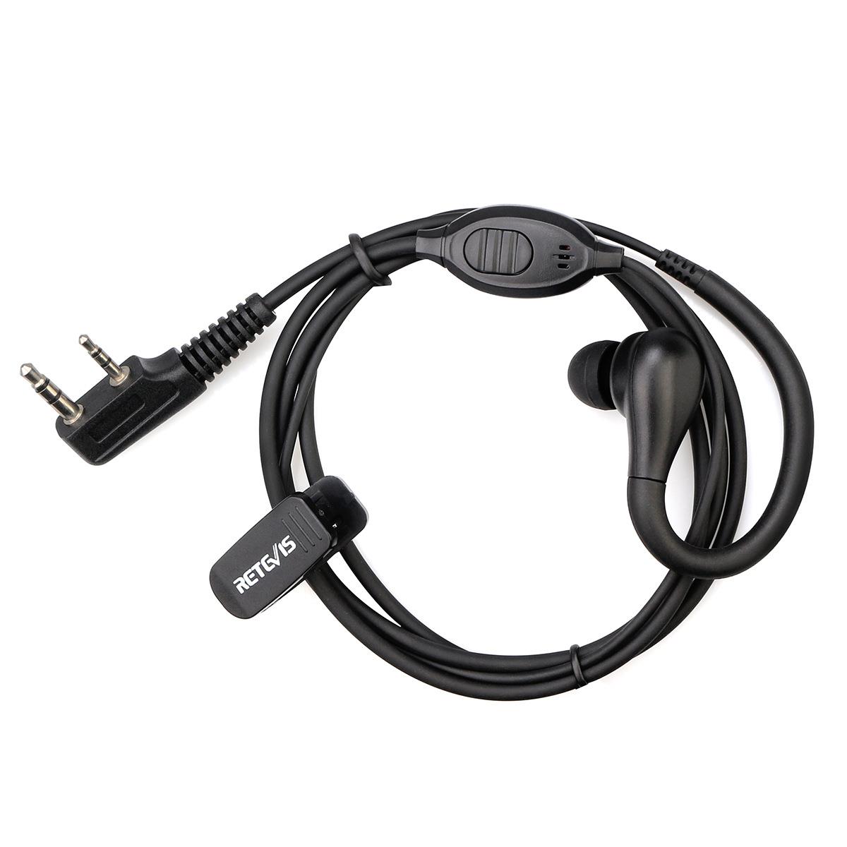 Retevis EEK007 2针耳挂式耳机 K头 用于 RT22 RT622