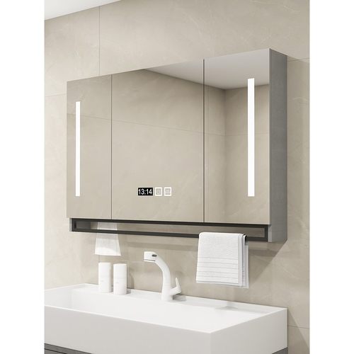 需定制实木浴室智能镜柜单独挂墙式卫生间梳妆镜洗手间镜子置物架