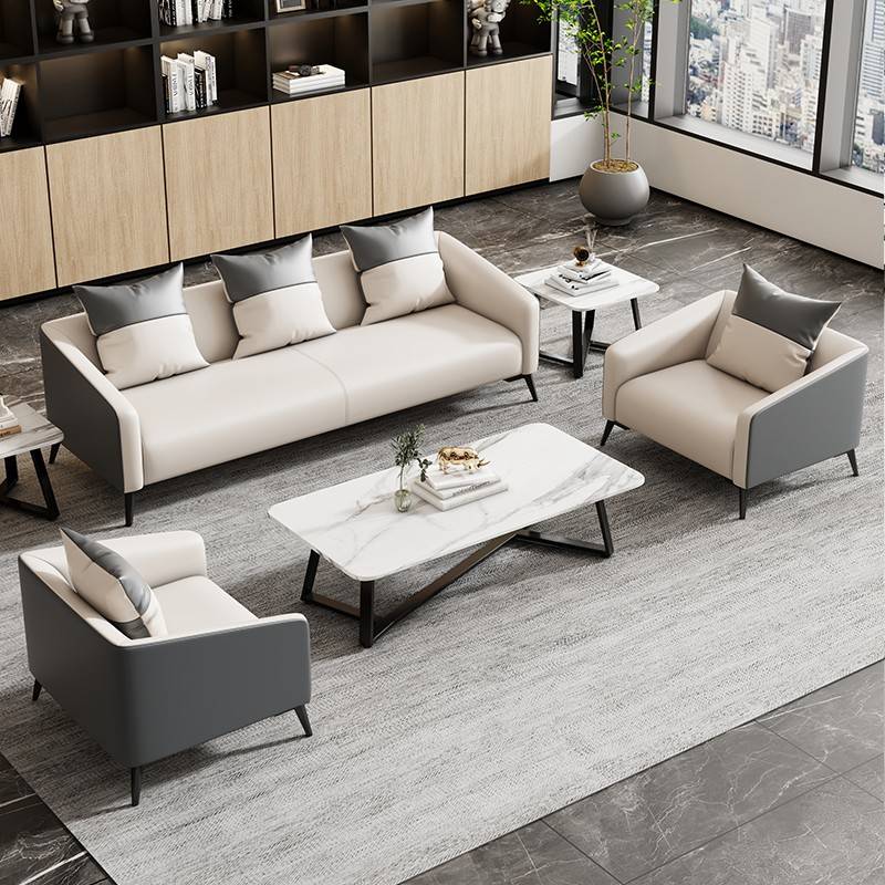 需定制办公沙发茶几组合简约现代休息接待室会客三人小型办公室沙