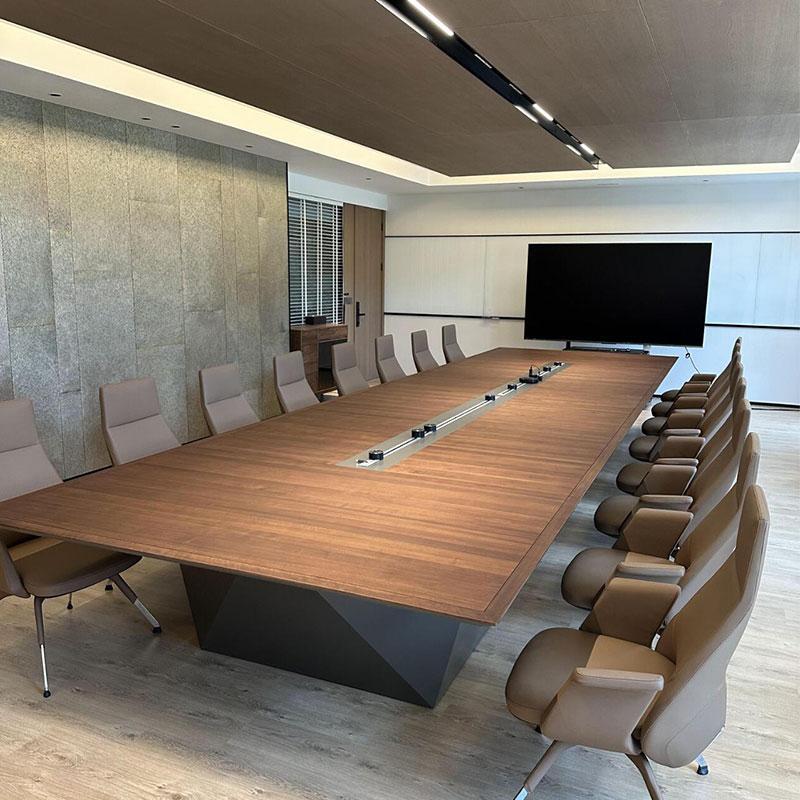 需定制新中式实木大板会议桌董事长办公室茶台现代简约会议商务谈