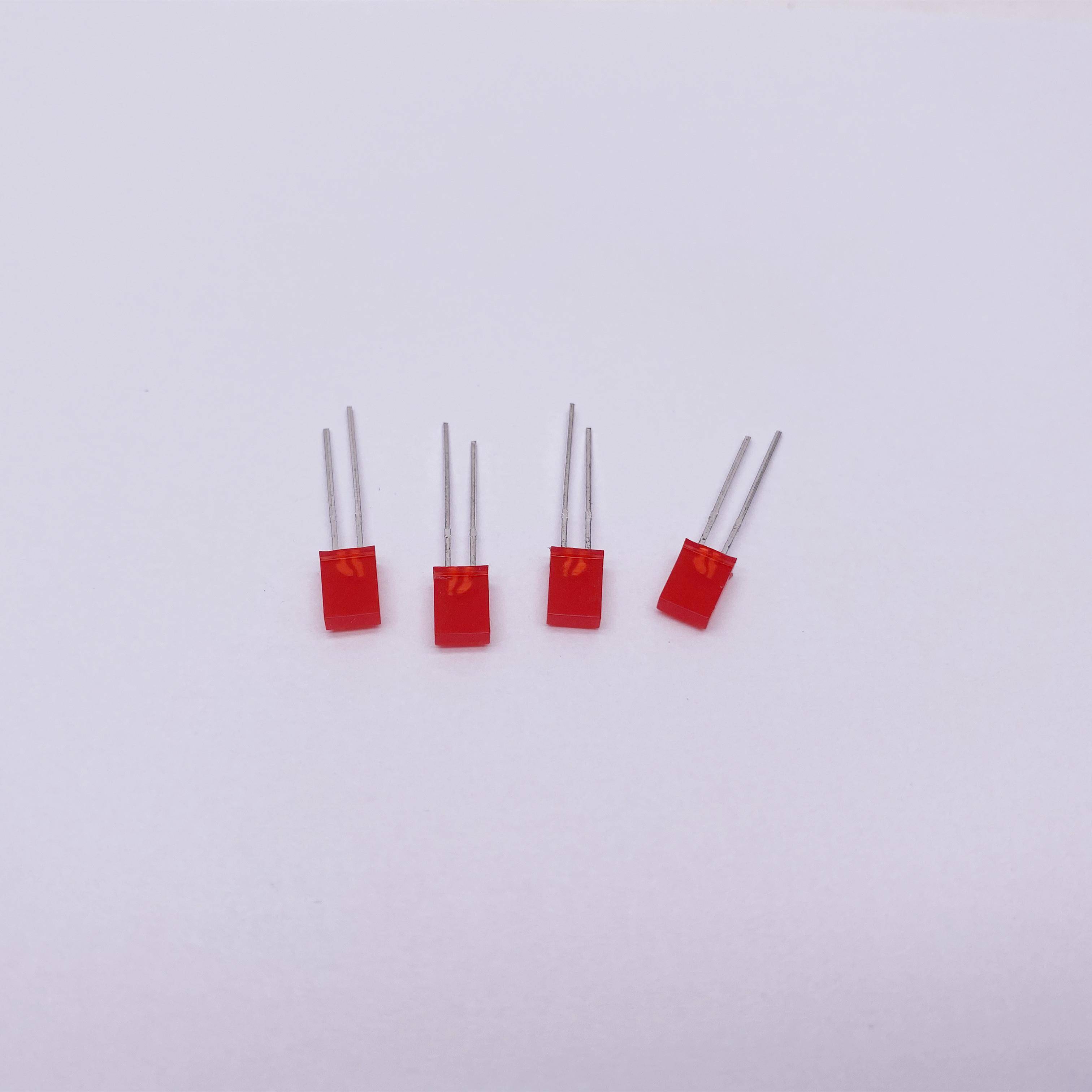 （10个）257方形LED灯直插灯珠短脚发光二极管红光