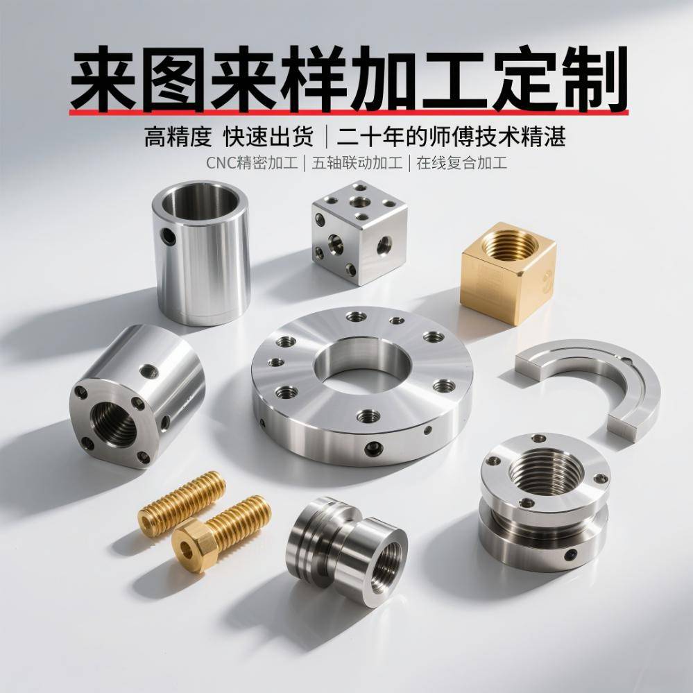 CNC机加工铝合金不锈钢铜铁钛合金精密数控机床铣床非标定制定做