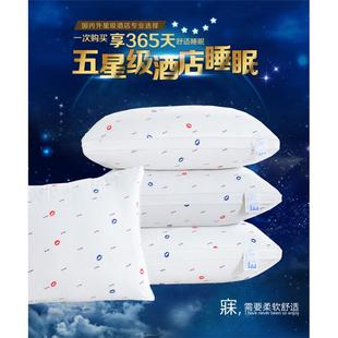 枕头带枕套五星级酒店单人宿舍男女水洗护颈椎软枕家用 枕芯一对装