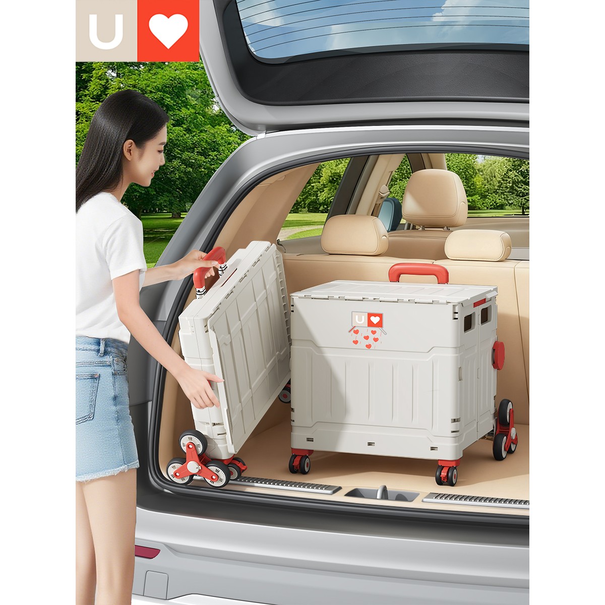 德国买菜小拉车便携折叠购物车家用露营后备箱小推车拉杆取快递车