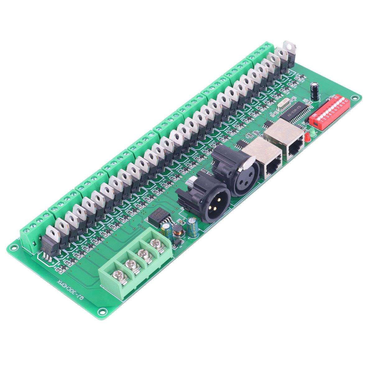 30通道30CH DMX LED控制器DMX解码器 驱动RGB LED控制器DC9V-24V