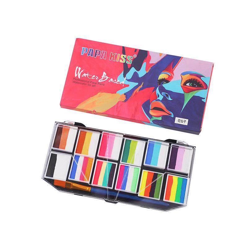 跨境热销水溶性多色彩绘盘 演出cos人体面部油彩 可水洗脸彩套装