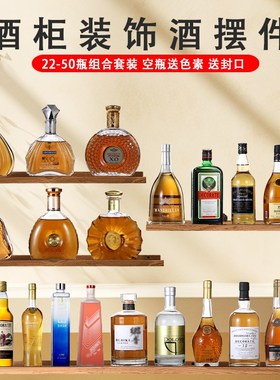 酒柜摆件展示欧式创意家居装饰酒道具样板间客厅桌面仿真洋酒瓶子