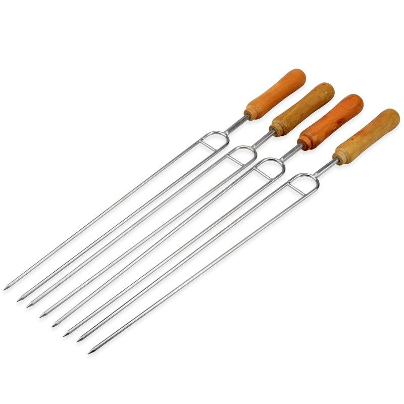 不锈钢U型双排烤针 烧烤鸡翅叉木柄签烤肉羊腿烧烤工具用品配件,户外/登山/野营/旅行用品,烧烤叉,淘宝优惠券,粉丝福利购,淘宝优惠卷