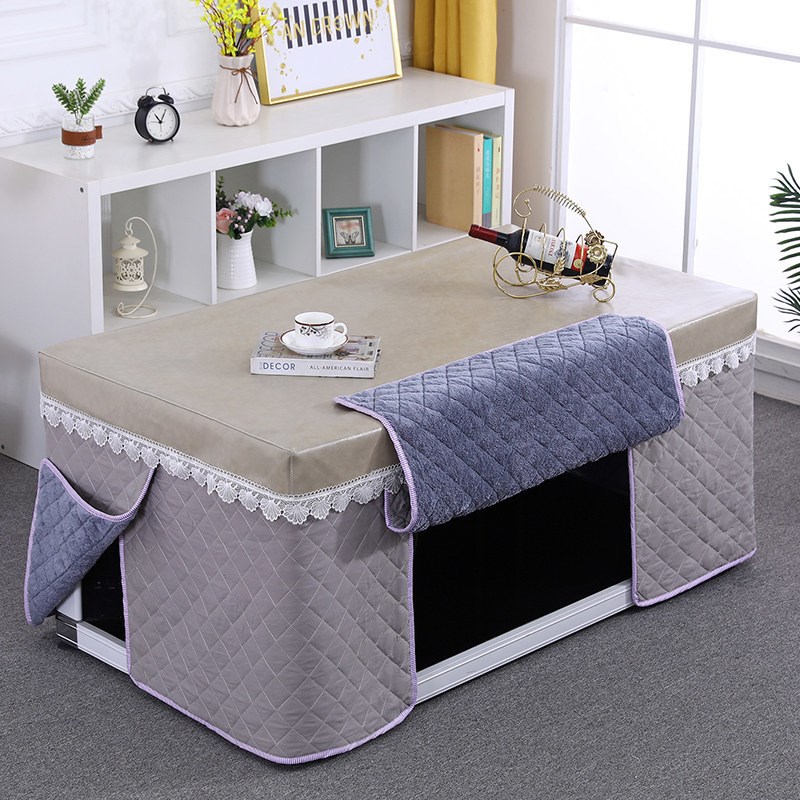 新款烤火罩茶几罩桌布六片式长方形二合一L家用揭盖取暖桌罩火罩