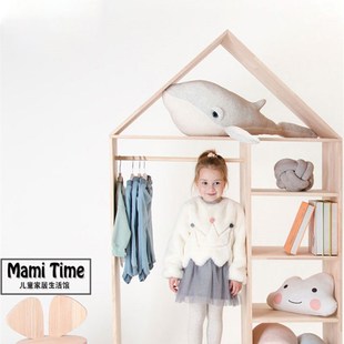 小房子衣柜实木小衣柜原木小户型简易无门纯松木衣柜小孩衣柜