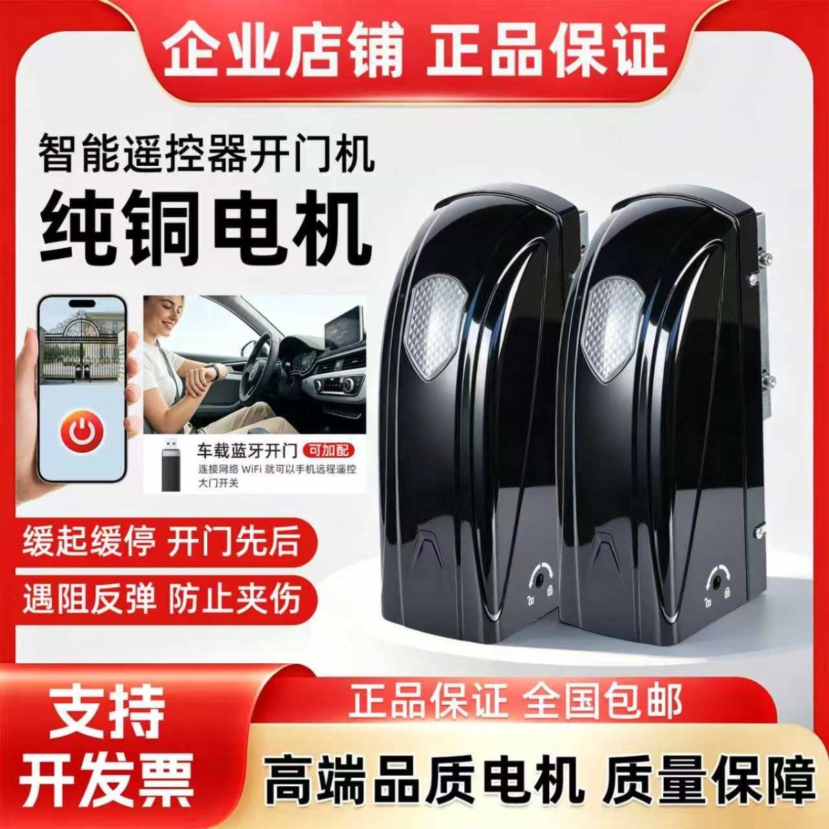 八字平开门电机别墅庭院