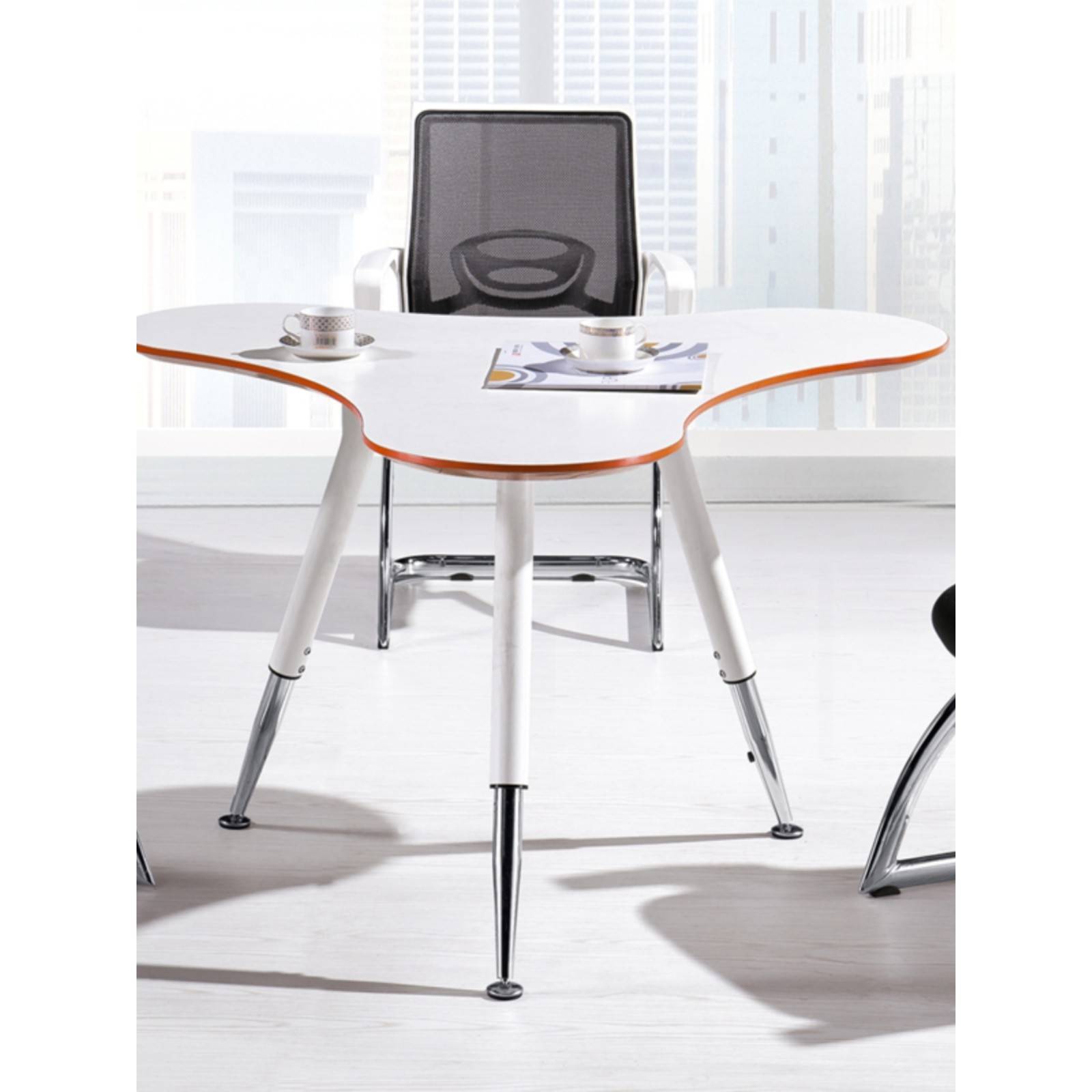 需定制洽谈桌椅组合圆桌接待桌办公洽谈桌简约现代会议桌三角形培