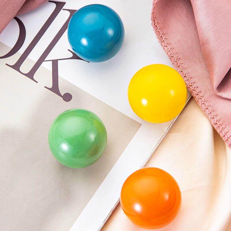 日系免钉自粘抽屉柜门玻璃门彩色圆球陶瓷衣柜小拉手免打孔门把手