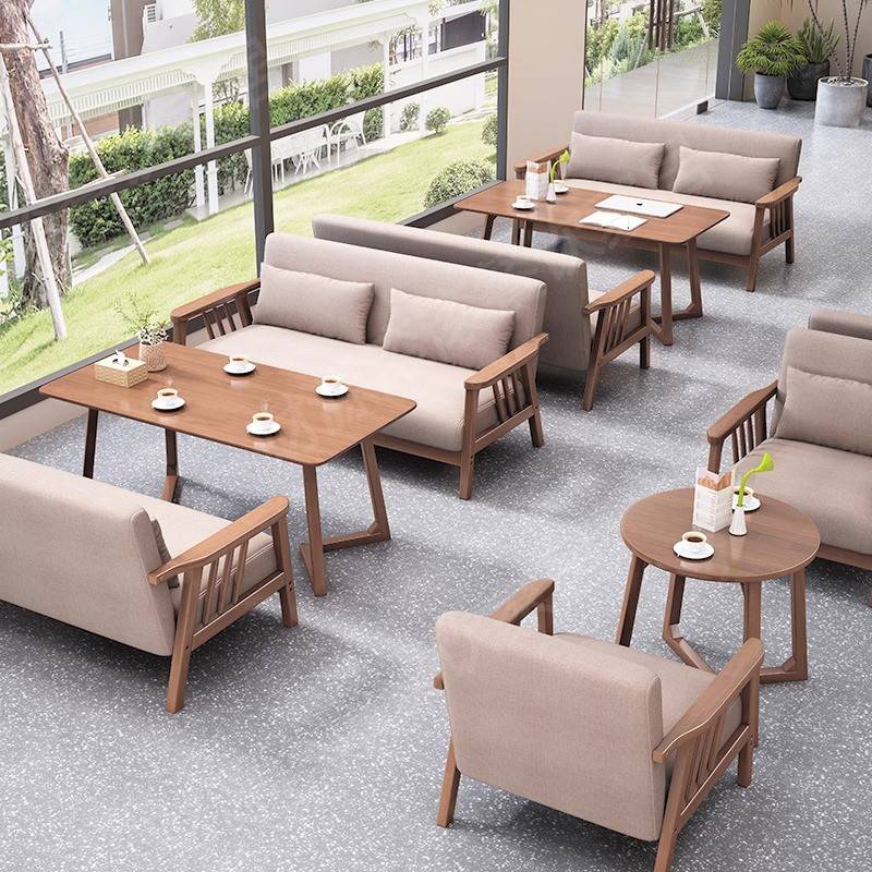 需定制新中式茶楼卡座沙发餐饮咖啡厅奶茶店酒店大堂洽谈桌椅组合