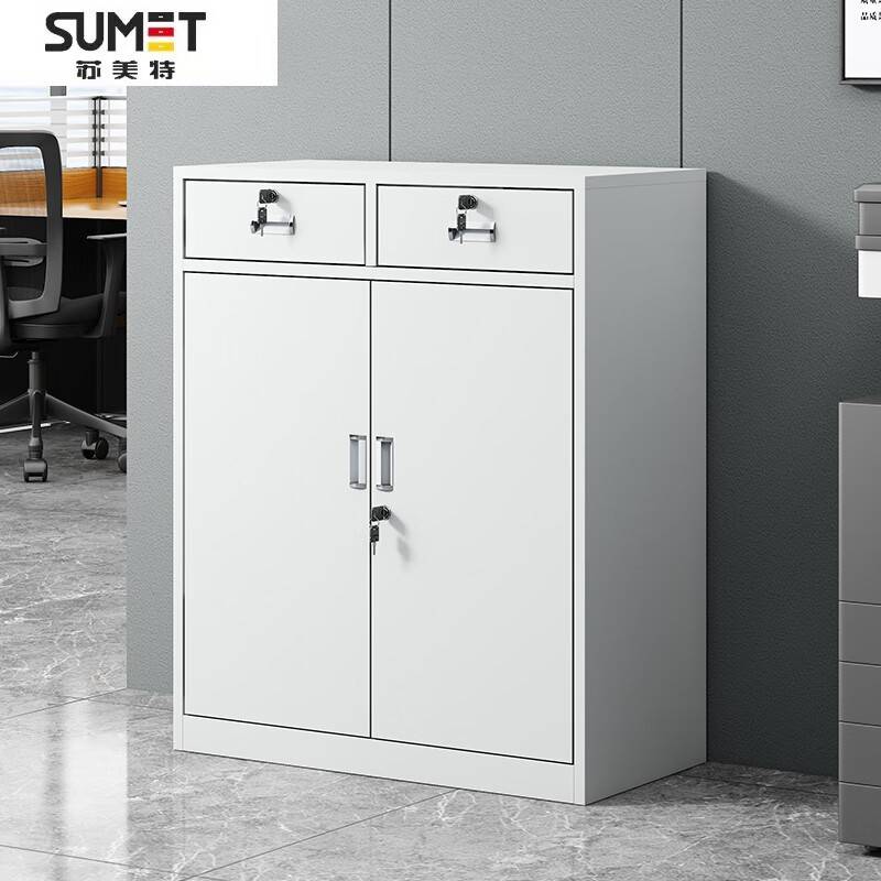 需定制铁皮文件柜二斗矮柜办公室储物柜档案柜财务资料收纳柜带锁