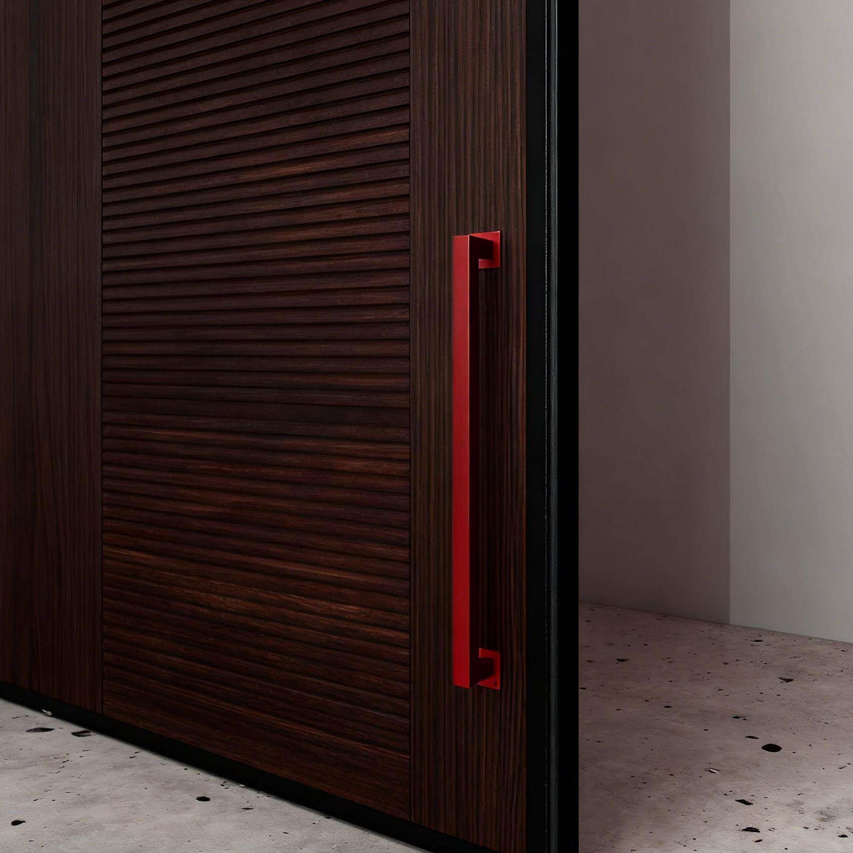 复古玻璃门拉手对开实木门把手对装推拉办公室大门红色定制大把手