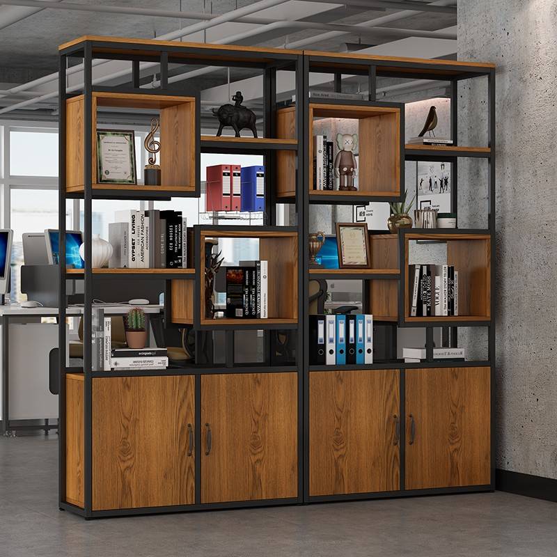 需定制办公室屏风隔断置物架客厅铁艺落地书架多层展示博古架陈列