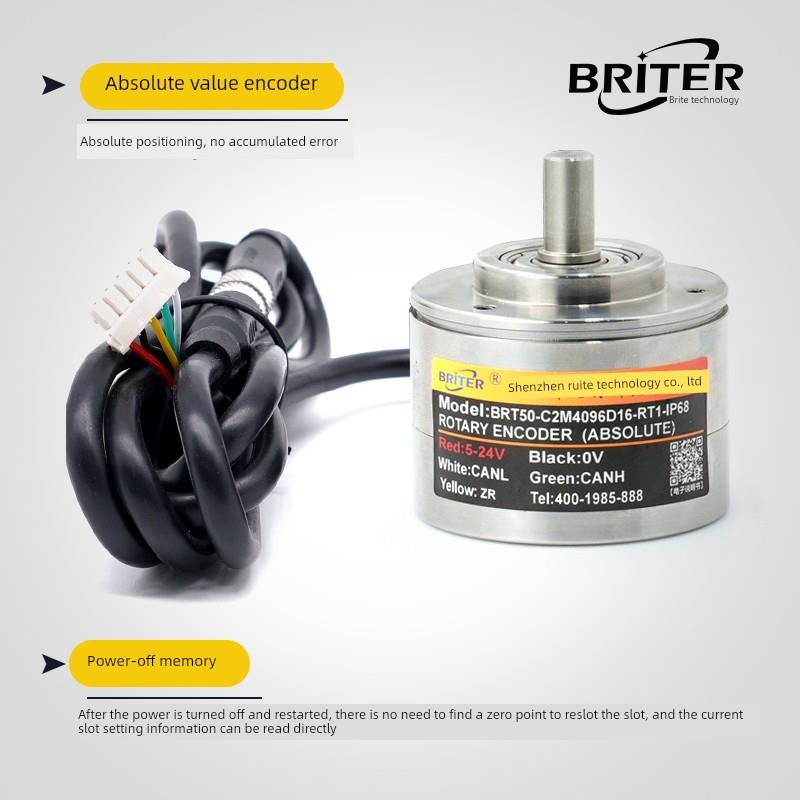 防水防爆编码器 单圈多圈IP68布瑞特旋转角度绝对值式RS485/SSI/C