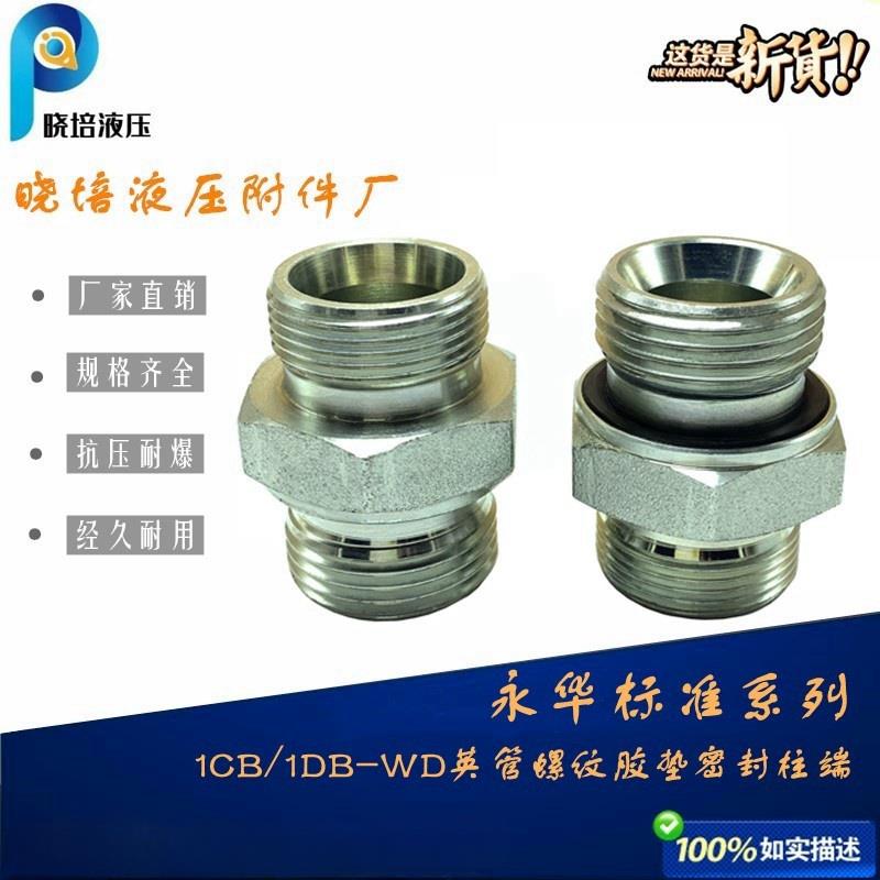 永华标准白锌1CB-22-08外丝直通英管螺纹密封柱ED垫卡套式接头