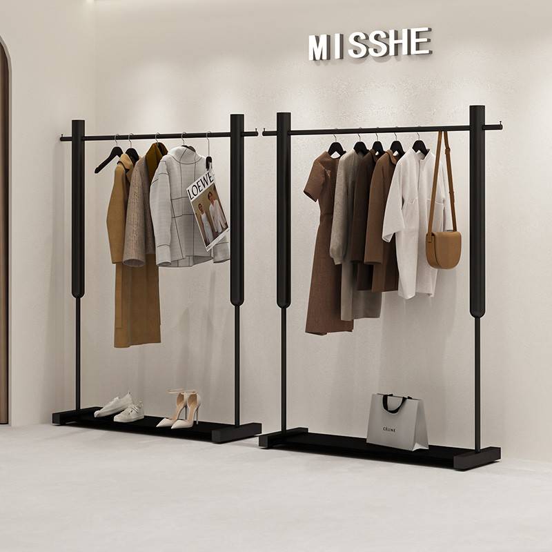 需定制服装店陈列架铁艺黑色简约高端挂衣架衣服货架组合女装店铺