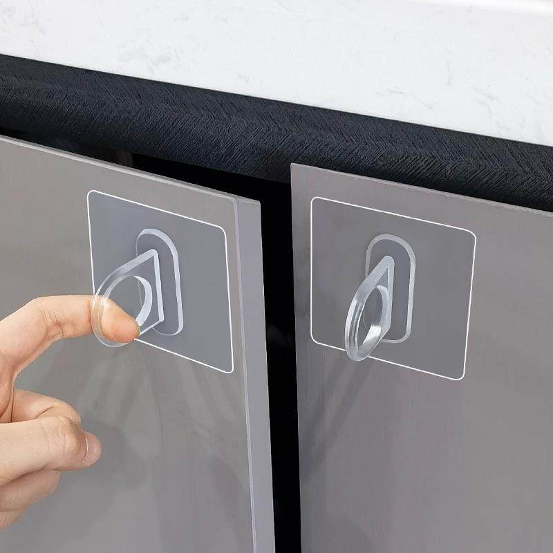 柜门把手免打孔隐形门窗辅助抽屉玻璃黏贴式拉手透明推拉移门把手