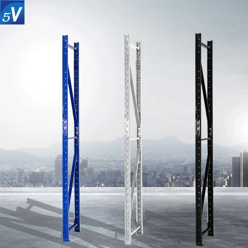 需定制仓库货架配件AA支柱双排孔仓储货架立柱条超市方管加宽金属