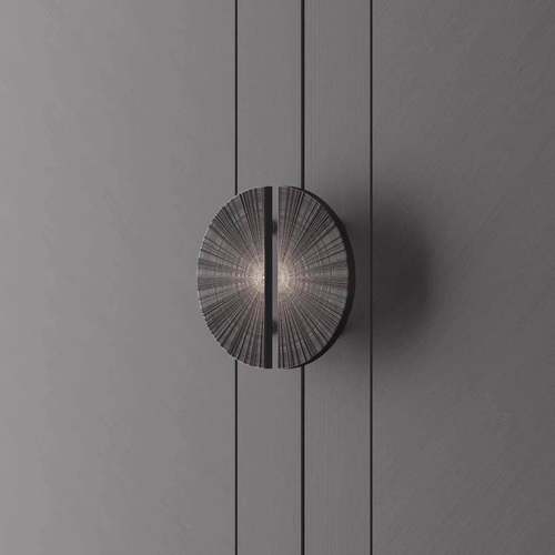 圆形极简实木大门拉手定制酒店双开玻璃门把手现代简约包厢门扶手