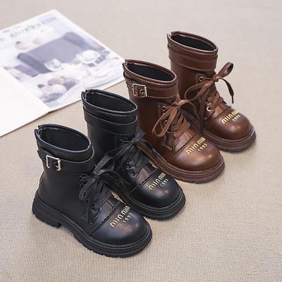 女童马丁靴2025新款冬季加绒保暖短靴男童大棉雪地靴儿童韩版靴子