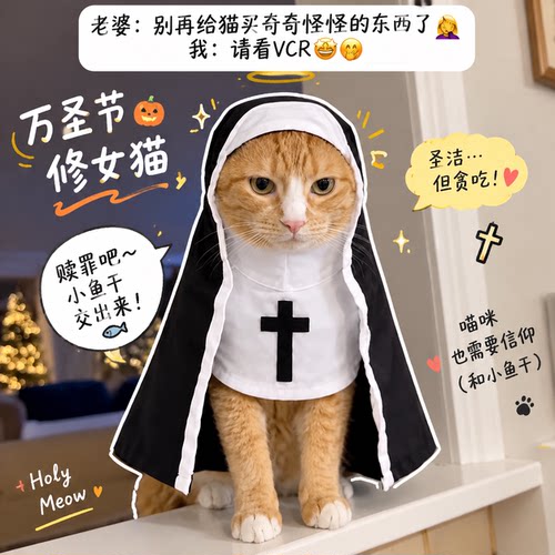 修猫猫咪万圣节cos服套装出片