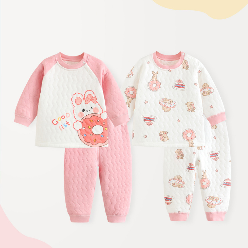 宝宝秋衣套装儿童夹棉秋裤睡衣婴儿春秋冬纯棉保暖内衣裤纯色童装