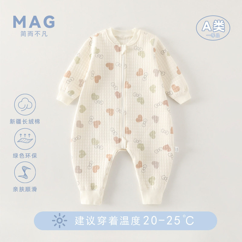 婴儿睡袋秋冬夹棉宝宝拉链防踢被