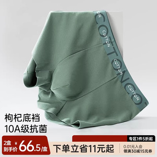 透气平角裤 舒小朵枸杞男士 10A抗菌底裆四角裤 2025新款 衩舒朵 内裤