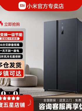 小米米家610L大容量双开门风冷无霜变频一级能效节能家用电冰箱