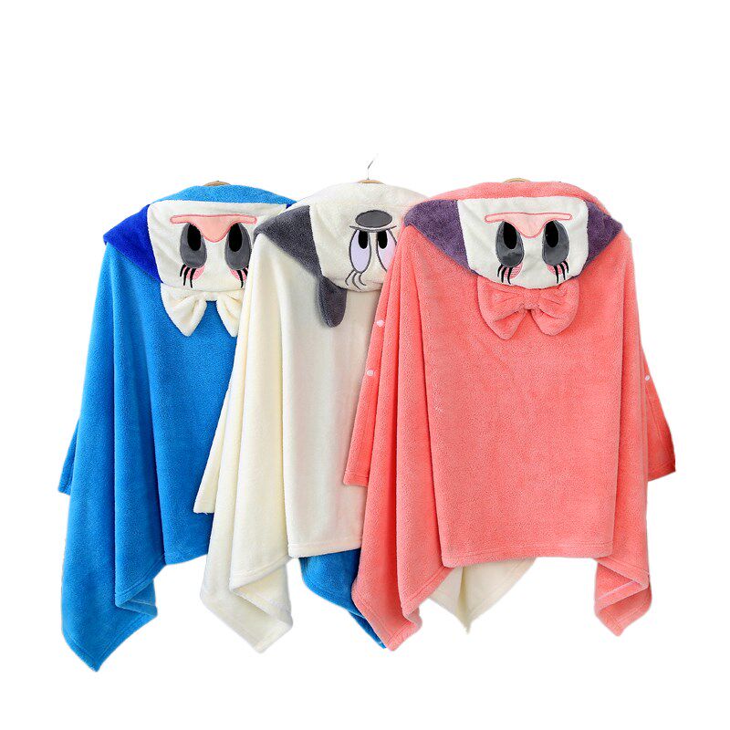 卡通儿童浴巾斗篷纯棉带帽新生婴儿男女专用大童可穿吸水速干浴袍