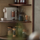 藤编转角置物架拐角柜墙角沙发展示床头边三角柜实木书架玄关花架